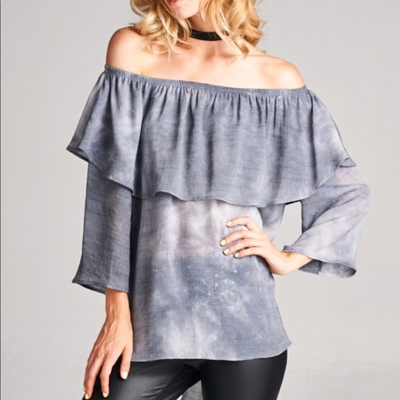 ✨LAST ONE ✨Off the shoulder tie dye top - Picture 2 of 8